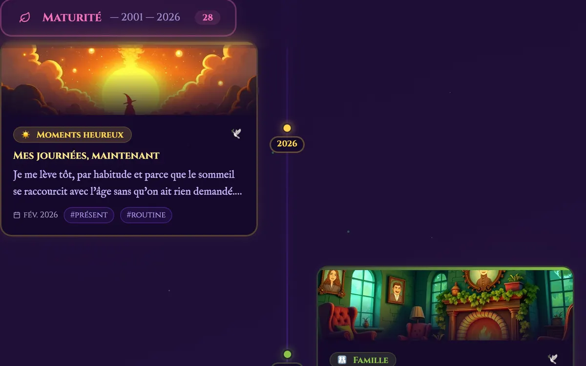 La Ligne de Vie : des souvenirs rangés par période sur une frise