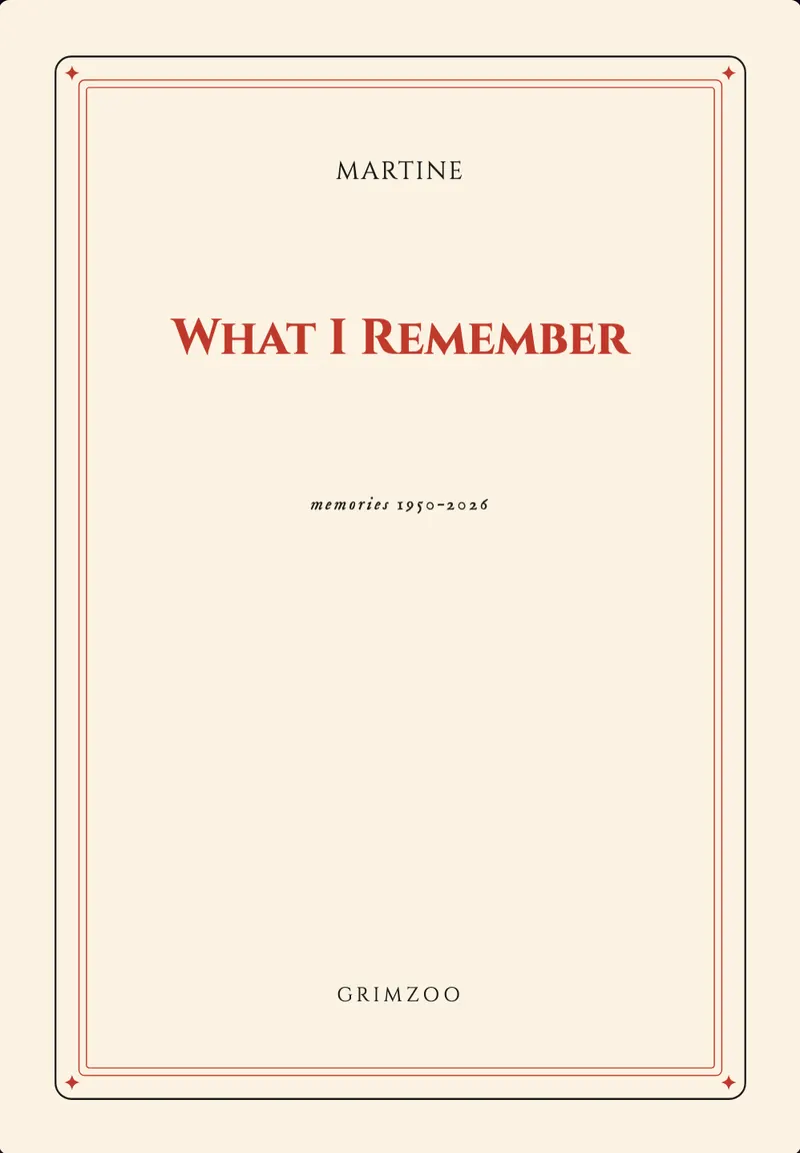 The cover of a Life Book: “What I remember”, memories 1955-2024
